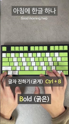 아침에 한글 하나 | 글자 굵게 진하게 (Ctrl+B) | 한글 단축키 | 한글 문서작성 | 1월 1주