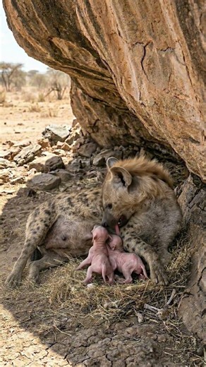 Hyena Life Cycle: From Digging a Burrow to Giving Birth #hyena