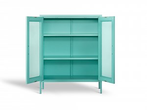 [Hot Item] Metal Buffet Cabinet Dining Room Storage Cabinet with Mesh Doors
