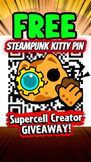 😱 FREE Steampunk Kitty Pin! Scan this QR Code NOW! | Brawl Stars #brawlstars #newseason