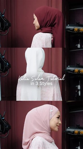 Naelofar on Instagram: "Easy hijab tutorial with Kalia Sulam Square ✨ Soft chiffon, pretty floral sulam and a lightweight feel that makes styling effortless, whether it’s for Raya or your everyday fit."