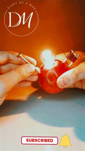 Apple Powers a Light Bulb! 🍎💡 Simple Science Experiment That Works!#shorts#viral