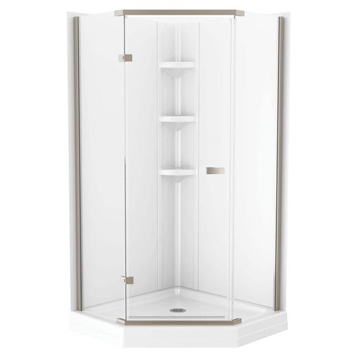 Delta Classic 38 in. L x 38 in. W x 70.63 in. H Corner Shower Stall/Kit BVS3-CL261-WHSS - The Home Depot