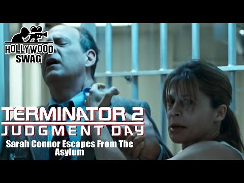 Sarah Connor Escapes From The Asylum : Terminator 2 Judgment Day (1991) -- Hollywood Swag
