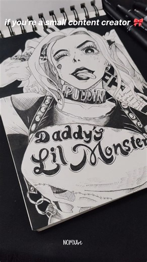 Drawing Harley Quinn ✍️ Small Content Creator Support #shorts
