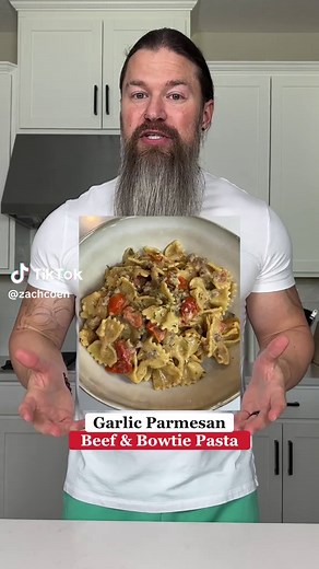 Garlic Parmesan Beef & Bowtie Pasta Recipe