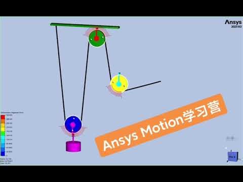 #ansysmotion 滑轮组动力学仿真，cable单元应用案例。Ansys Motion2025R1