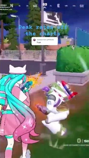 blue hair girl eliminates a space man #fyp #fortniteclips #fortniteedit #fortnite