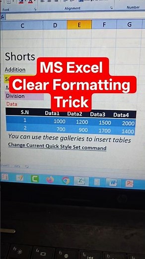 MS Excel Clear Formatting Trick ⚡#computereducation #formatting #exceltutorial