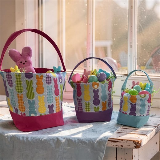 Handmade Peeps Easter Basket, Personalized Bunny Treat Bag - Etsy