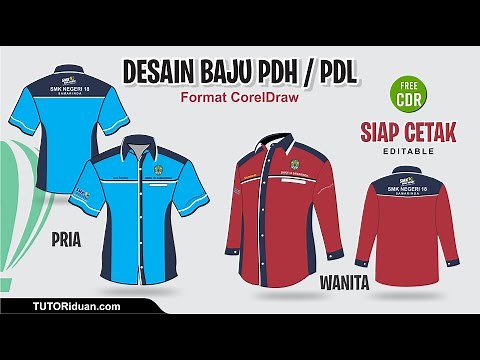 Cara Mudah Desain Baju Kerja PDH PDL dengan CorelDraw (Free CDR)