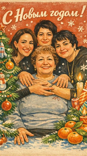 автопортретная | фотостудия без фотографа | новосибирск on Instagram: "✨Как повторить? Заходи в chatgpt.com, отправляй нужное фото и отправь этот текст: Превратить загруженное фото в новогоднюю советскую открытку в стиле СССР 1960–1980-х годов. Иллюстративный, рисованный стиль, ощущение ручной работы. Текстуры гуаши и акварели, слегка выцветшие краски, тёплый бумажный фон, лёгкое зерно и эффект типографской печати. Упрощённые черты лица, мягкие мазки кисти, добрая и светлая атмосфера. Цветовая п