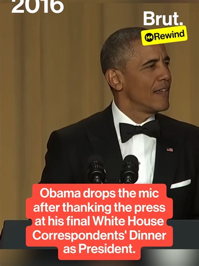 Obama's famous mic drop came at the end of the 2016 White House Correspondents' Dinner, after he condemned threats to free press and thanked reporters for fighting for Democracy. #Obama #MicDrop #WhiteHouseCorrespondentsDinner #Rewind #FreedomofPress Credit: C-SPAN