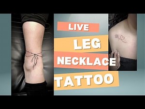 Leg necklace tattoo + small chest tattoo