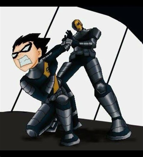 Remember when slade did this to robin #dc #robin