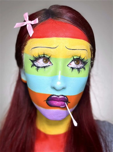 Creative Bad Case of Stripes Makeup Transformation