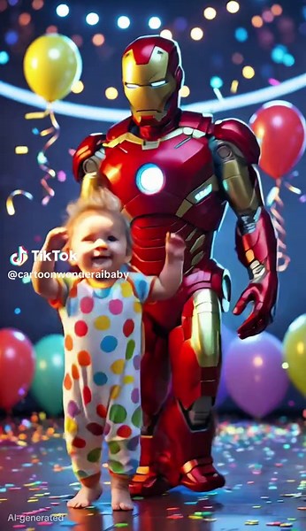 Iron Man Dance Moves with the Coolest Baby
