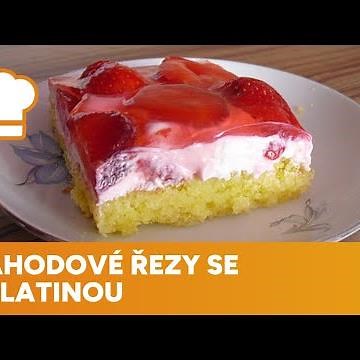 Jahodový řez se smetanou a želatinou