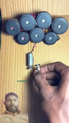 powering 7 buzzers using a mini drone generator motor..