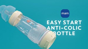 MAM 9oz Easy Start Anti-Colic Baby Bottles, Medium Flow with Bonus Fast Flow Nipple, Breastfeeding-Like Silicone, Reduces Colic and Gas, Easy-to-Clean, BPA-Free, 2 Plus Months