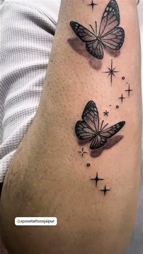 Elegant Butterfly Tattoo Design 🦋 | Fine Line & Shaded Art | Xpose Tattoos Jaipur