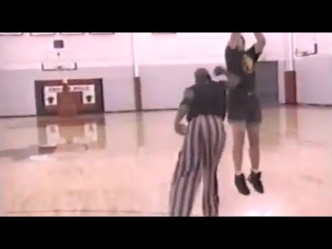 Michael Jordan elbows a fan to the floor during a 1v1 "Welcome to the NBA"