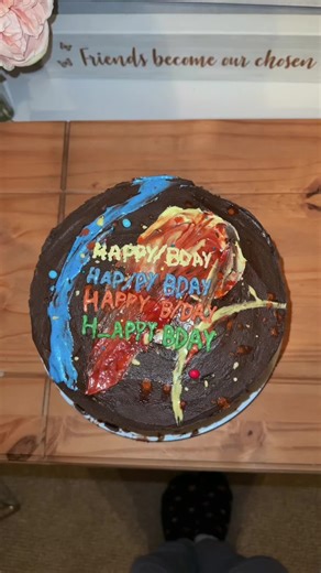 not sure if you can count this as art content but here’s a in rainbows cake! #radiohead #inrainbows #cake #bake #fyp