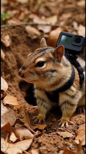 A Chipmunk Exploring Its Hidden Underground Home