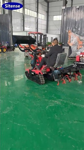 25HP Compact Tracked Tractor with Micro Rotary Tiller and Loader
