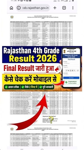 Rajasthan 4th Grade Final Result 2026 🔴 4th Grade Result 2026 Kaise Dekhe ? 4th Grade Result 2026