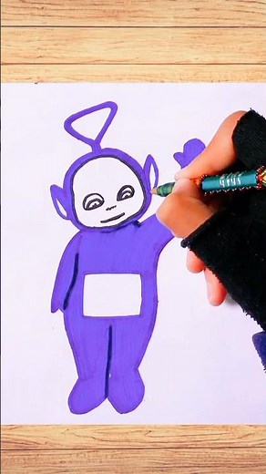 Easy drawing "Tinky Winky" from teletubbies 🤗 |رسم سهل #teletubbies #arttutorial #sketch #shortvideo