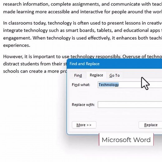 Microsoft Word Searching and Replacing Text