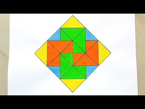 Easy Geometric Square Art | Simple Geometric Square Design | How to Draw Geometric Square Art Design