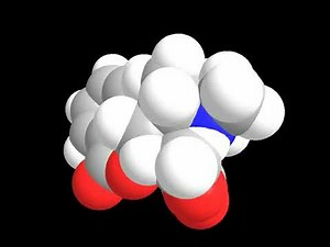 Cocaine 3D model structure. Stereochemistry.