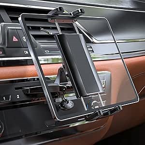 CD Slot Car Tablet Mount for 4-13in iPad & Phone, Universal CD Player Tablet Holder with 360 Rotation for iPad Pro 12.9 11 10.5 9.7, iPad Air Mini 5 4 3 2 1, Samsung Galaxy Tabs, iPhone etc