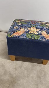 Classic Tall Full Footstool in Genuine William Morris Strawberry Thief 40cm High Sturdy Wood Frame Choice of Foot Colour Extra Seat UK Made - Etsy