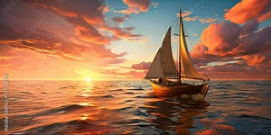 Sailing on a beautiful sea during vacation. Sailboat at sea 4K motion