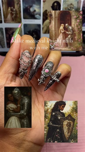 Should I do a matching princess set? #addy_nailedit #addynailedit #knightxprincess #knightnails