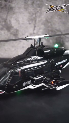 WOLFBUSH AW-911 Air-Wolf RC Helicopter, 1/34 Scale 2.4G 9CH Flybarless RC Helicopter Model with 6G/3D Stunt Mode and GPS Flight Control System, Aircraft for Beginners(RTF Version)