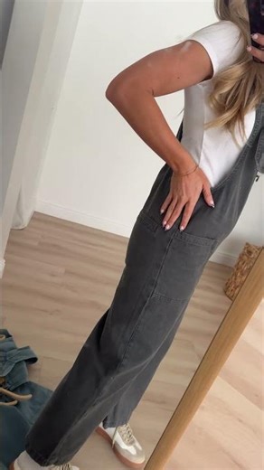 Niccola Knot Strap Overalls - Ash Black