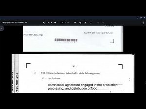 CSEC Geography 2023 paper 2- Question 4