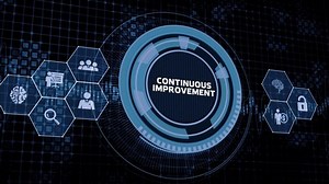 The concept of business, technology, the Internet and the network. virtual screen of the future and sees the inscription: Continuous improvement