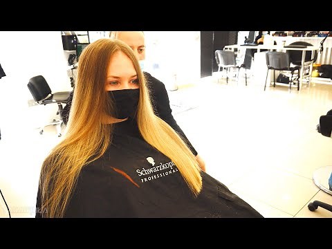 PERFECT BLONDE Haircut - CUTTING HER BLONDE eye catching LONG HAIR