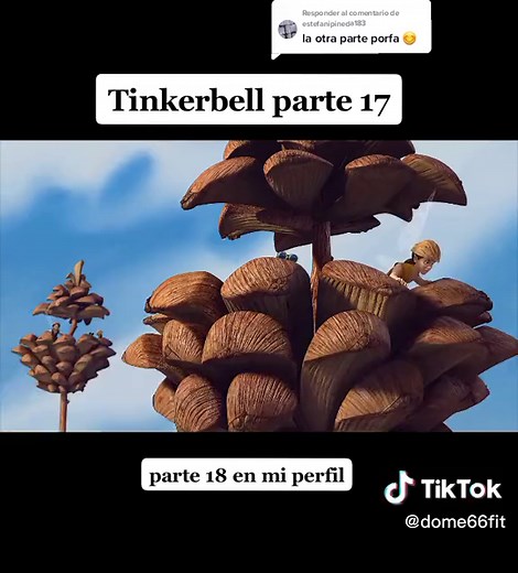 Escena de Tinker Bell enseñando a volar a un pájaro