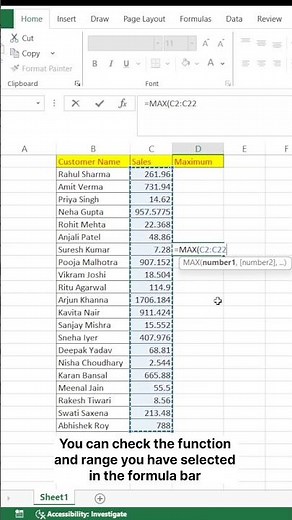 Understanding the MAX Function in Excel ✨