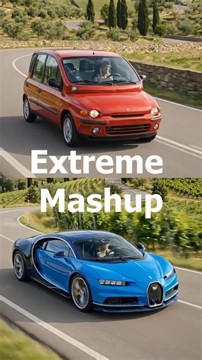 Fiat Multipla + Bugatti Chiron: Extreme Mash Up / Ugliest Car Ever + Ultimate Hypercar!