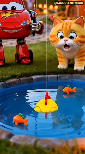 Epic Escape Lightning McQueen Cars Hybrid Fishing Robot Chica | Coffin Dance Song #mcqueen #shorts