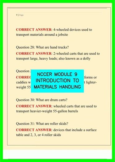 NCCER MODULE 9 INTRODUCTION TO MATERIALS HANDLING video
