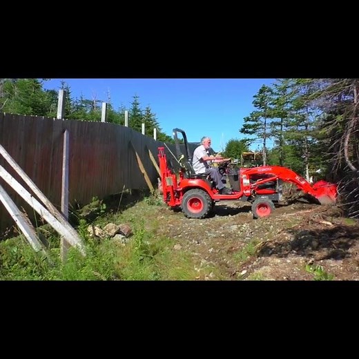 Tight Squeeze! Kubota BX Backhoe Digging a Hole by the Fence (Limited Space)