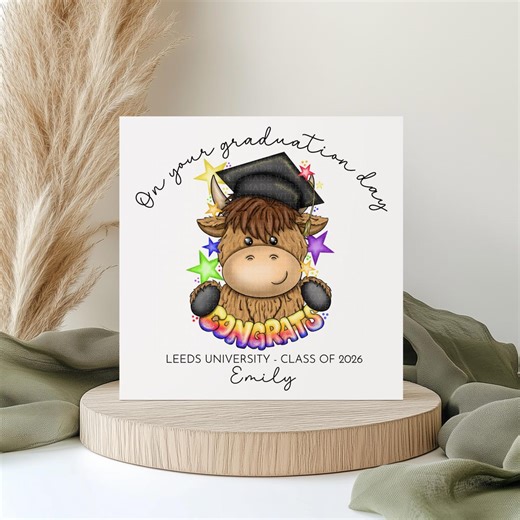 Highland Cow Congratulations Graduation Card Class of 2026 2787 - Etsy